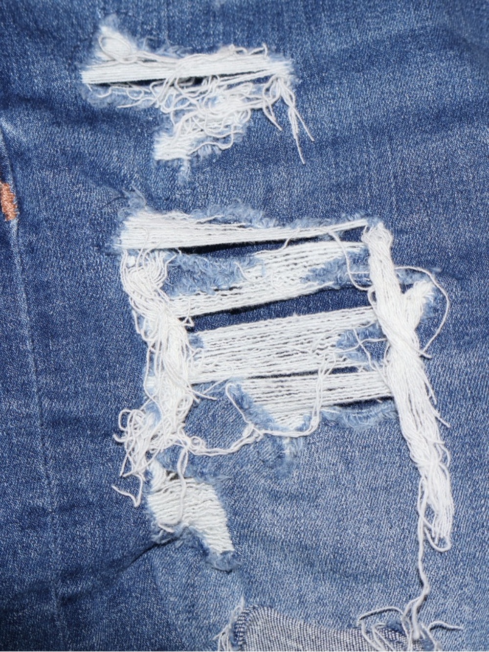 American Eagle Outfitters Distressed Blue Ripped Denim Shorts - Picture 2 of 8